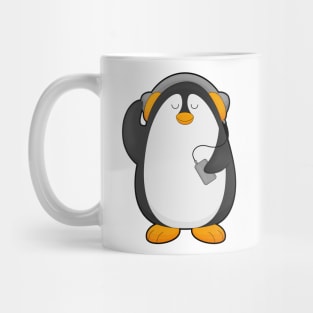 Penguin & Mobile phone with Headset Mug